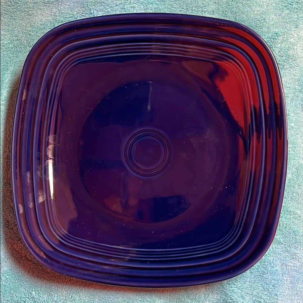 Fiesta Blue Dinnerware Set with Concentric Ring Design 2piece - Picture 5 of 9